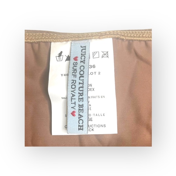 new OG Juicy Couture Beach ♚ Liquid Gold Metal Bikini Set ♚ Crystal Logo J’s ♚ - Picture 8 of 16